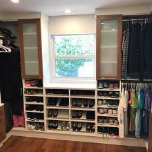 Shoe shelving with doors above